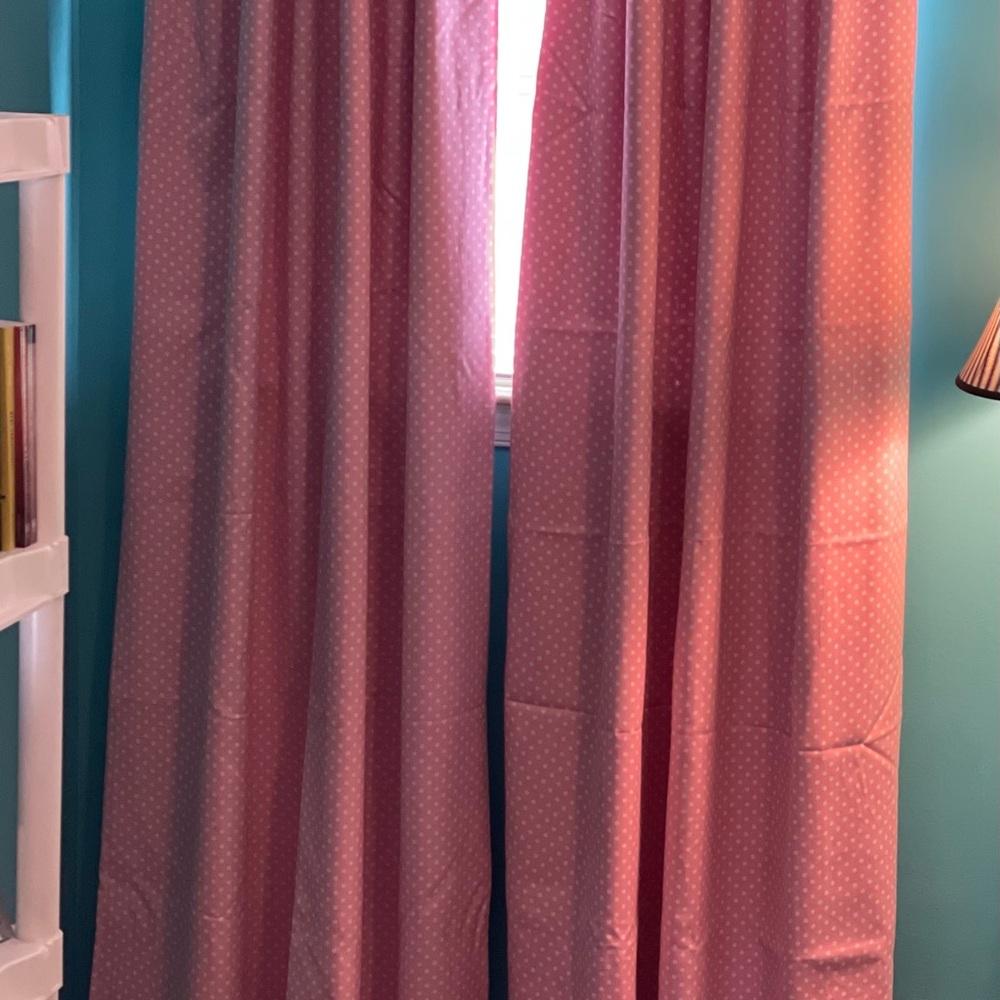Pottery Barn Kids Pink Polka Dot Curtains